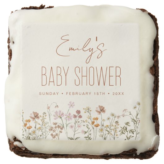 Terracotta Wildflower Boho Baby Shower In Bloom Brownie (Front)