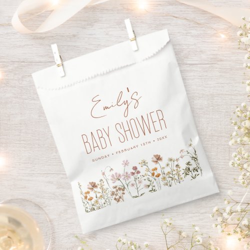 Terracotta Wildflower Boho Baby Shower In Bloom Favor Bag