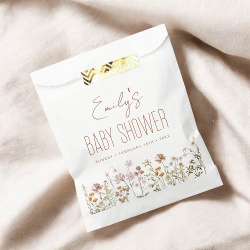 Terracotta Wildflower Boho Baby Shower in Bloom Favor Bag by Pretty Girly Designs