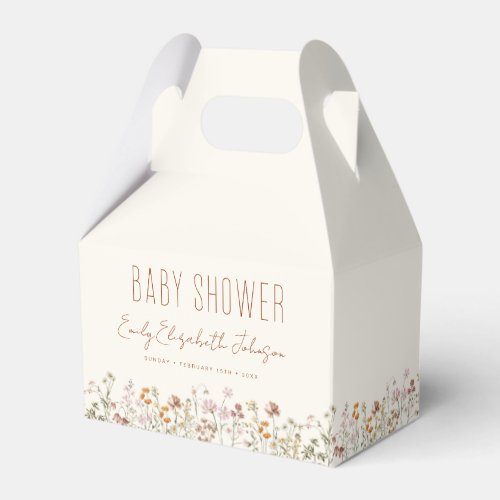Terracotta Wildflower Boho Baby Shower In Bloom Favor Boxes