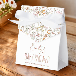 Terracotta Wildflower Boho Baby Shower In Bloom Favor Boxes