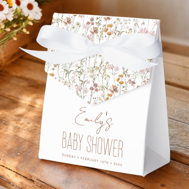 Terracotta Wildflower Boho Baby Shower In Bloom Favor Boxes (Creator Uploaded)