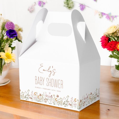 Terracotta Wildflower Boho Baby Shower In Bloom Favor Boxes