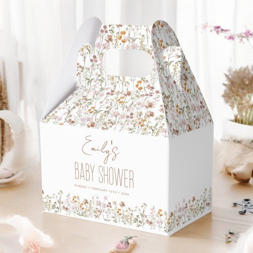 Terracotta Wildflower Boho Baby Shower In Bloom Favor Boxes