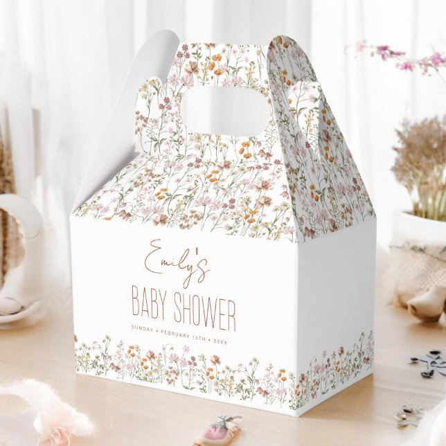 Terracotta Wildflower Boho Baby Shower In Bloom Favor Boxes (Creator Uploaded)