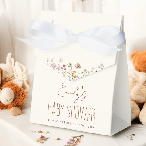 Terracotta Wildflower Boho Baby Shower In Bloom Favor Boxes