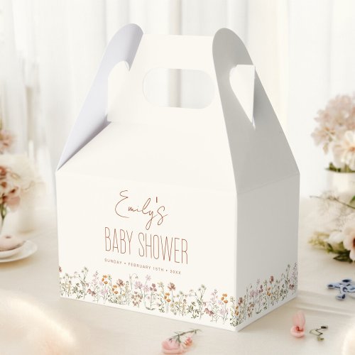 Terracotta Wildflower Boho Baby Shower In Bloom Favor Boxes