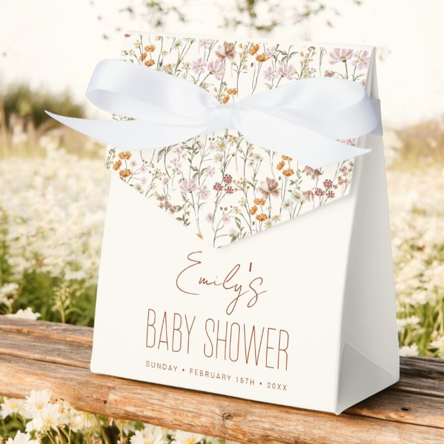 Terracotta Wildflower Boho Baby Shower In Bloom Favor Boxes (Creator Uploaded)