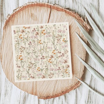 Terracotta Wildflower Boho Baby Shower In Bloom Napkins by Hot_Foil_Creations at Zazzle