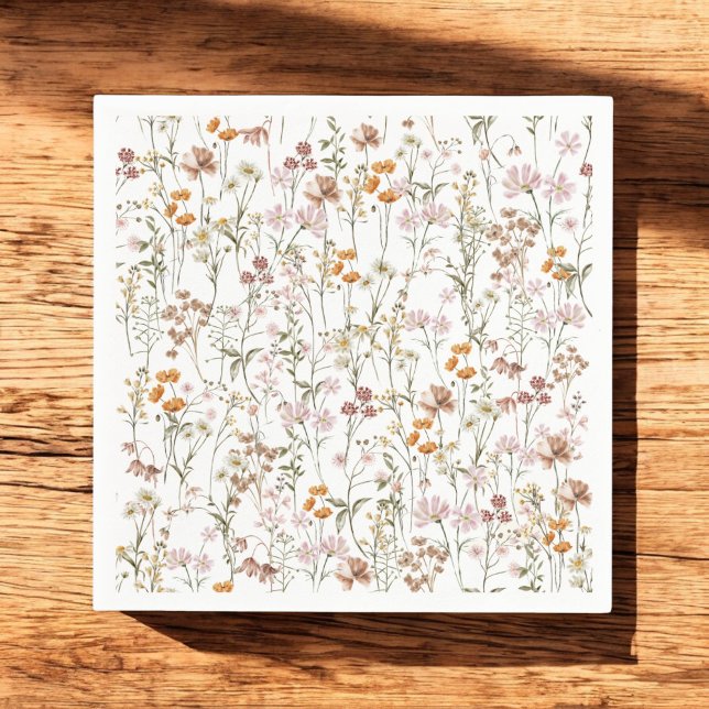 Terracotta Wildflower Boho Baby Shower In Bloom Napkins (Creator Uploaded)