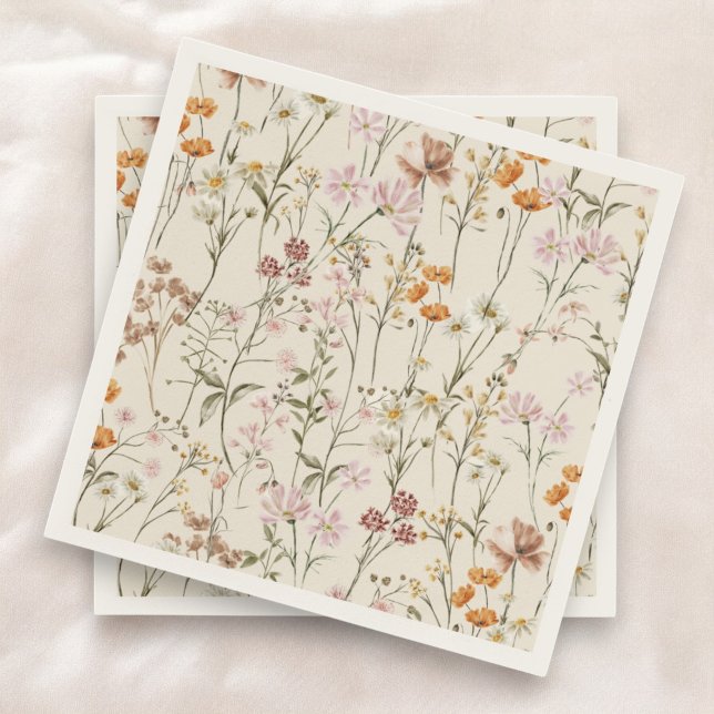 Terracotta Wildflower Boho Baby Shower In Bloom Napkins (Creator Uploaded)