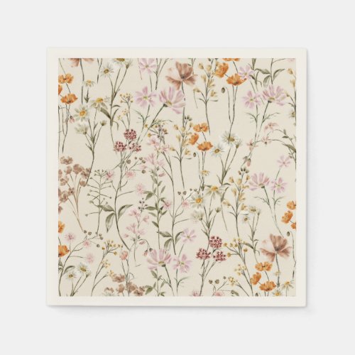 Terracotta Wildflower Boho Baby Shower In Bloom Napkins