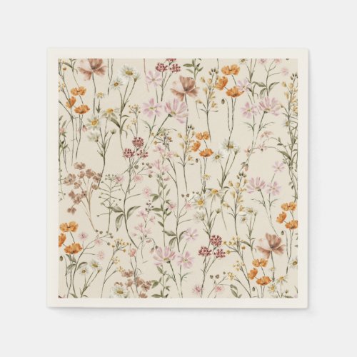 Terracotta Wildflower Boho Baby Shower In Bloom Napkins