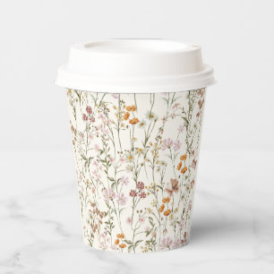 Terracotta Wildflower Boho Baby Shower In Bloom Paper Cups