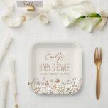 Terracotta Wildflower Boho Baby Shower In Bloom Paper Plates<br><div class="desc">Looking for the perfect paper plates to elevate your wildflower boho baby shower decor? Look no further than these gorgeous and whimsical napkins! Made from high-quality materials and featuring a beautiful wildflower print, these napkins are sure to impress your guests. With their bohemian-inspired design and soft, delicate colors, these paper...</div>
