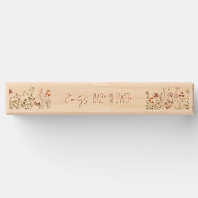 Terracotta Wildflower Boho Baby Shower In Bloom Topple Tower (Front)
