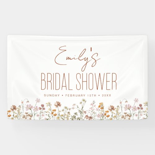 Terracotta Wildflower Boho Bridal Shower Banner