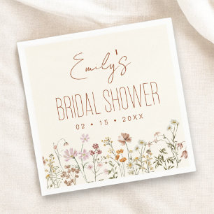 Terracotta Wildflower Boho Bridal Shower In Bloom Napkins