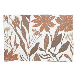 Terracotta Wildflower Boho Rustic Bedroom Decor  Pillow Case
