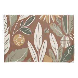 Terracotta Wildflower Boho Rustic Eclectic Style Pillow Case