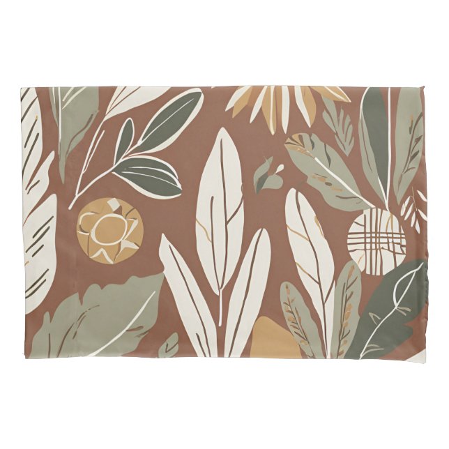Terracotta Wildflower Boho Rustic Eclectic Style Pillow Case (Front)