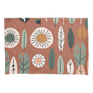 Terracotta Wildflower Boho Rustic Eclectic Style Pillow Case