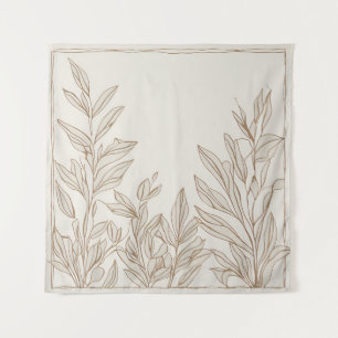 Terracotta Wildflower Boho Rustic Eclectic Wall Tapestry