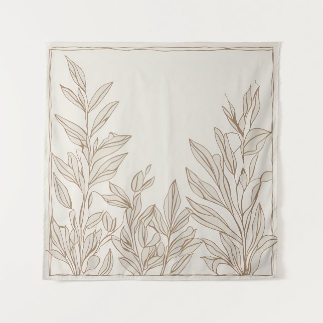 Terracotta Wildflower Boho Rustic Eclectic Wall Tapestry (Front)