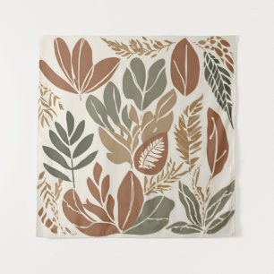 Terracotta Wildflower Boho Rustic Eclectic Wall Tapestry