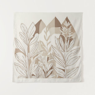 Terracotta Wildflower Boho Rustic Eclectic Wall Tapestry