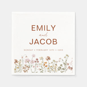 Terracotta Wildflower Boho Wedding In Bloom Napkins
