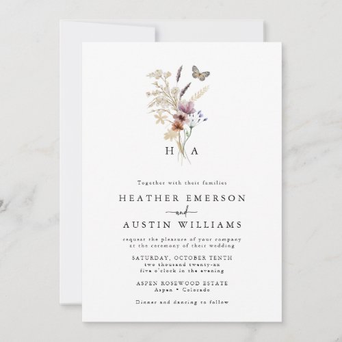 Terracotta Wildflower Boho Wedding Invitation