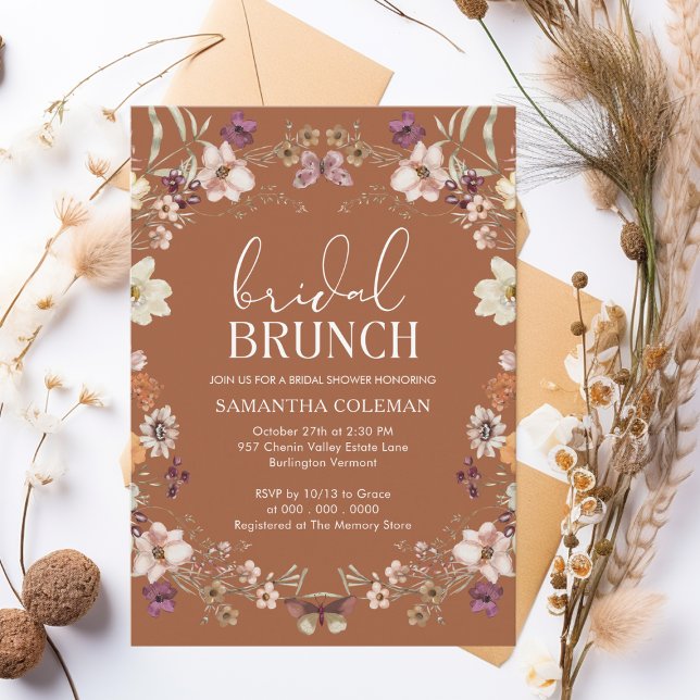 Terracotta Wildflower Bridal Brunch Bridal Shower Invitation (Creator Uploaded)