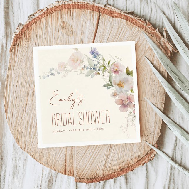 Terracotta Wildflower Bridal Shower Garden Boho Napkins (Creator Uploaded)