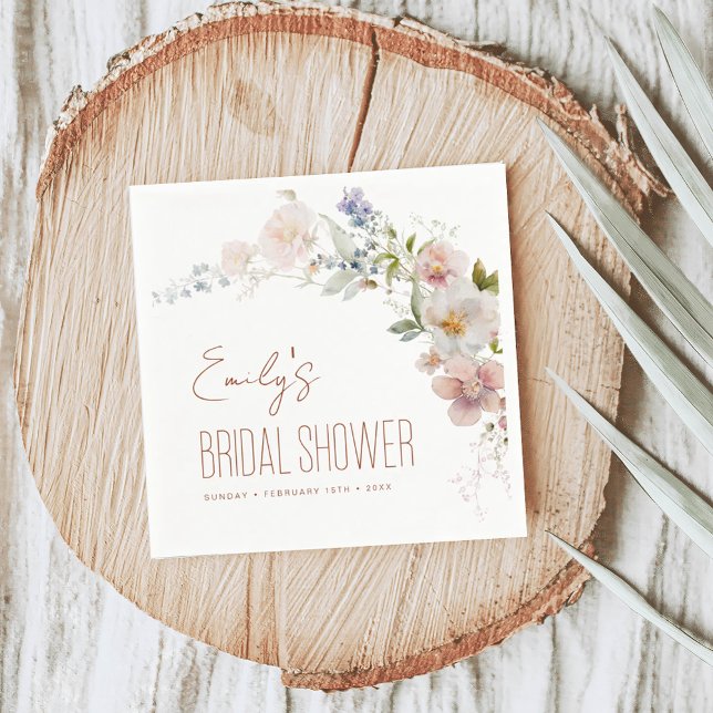 Terracotta Wildflower Bridal Shower Garden Boho Napkins (Creator Uploaded)