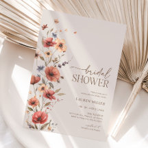 Terracotta Wildflower Bridal Shower Invitation