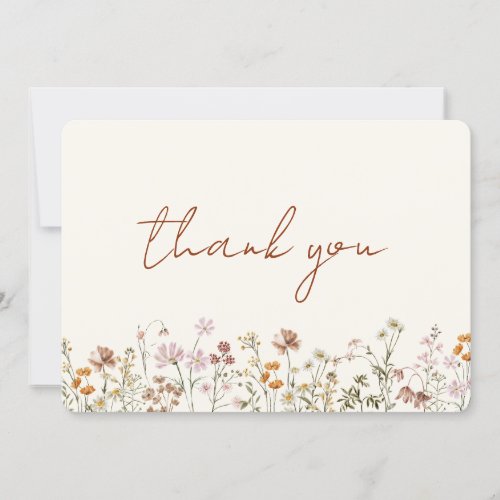  Terracotta Wildflower Bridal Shower Thank You Card