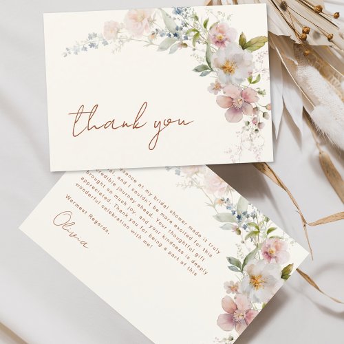  Terracotta Wildflower Bridal Shower Thank You Card