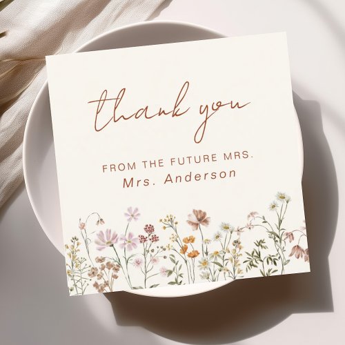  Terracotta Wildflower Bridal Shower Thank You Card