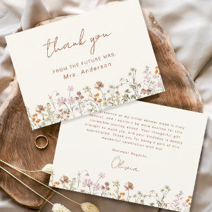 Terracotta Wildflower Bridal Shower Thank You Card
