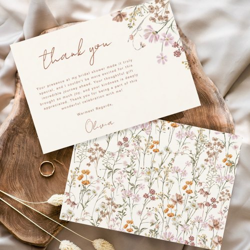 Terracotta Wildflower Bridal Shower Thank You Card