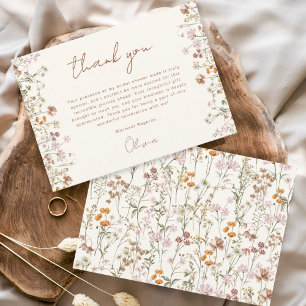 Terracotta Wildflower Bridal Shower Thank You Card