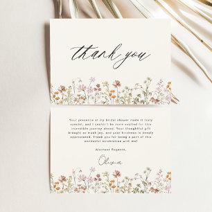 Terracotta Wildflower Bridal Shower Thank You Card
