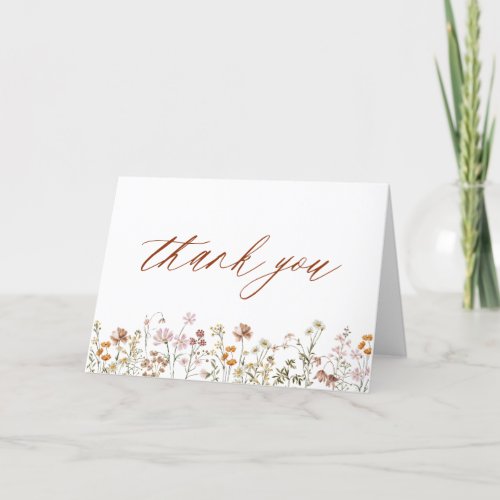  Terracotta Wildflower Bridal Shower Thank You Card