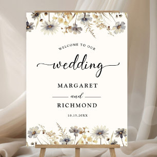 Terracotta Wildflower Floral Wedding Welcome Foam Board