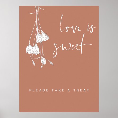 Terracotta Wildflower Love Sweet Bridal Shower Poster