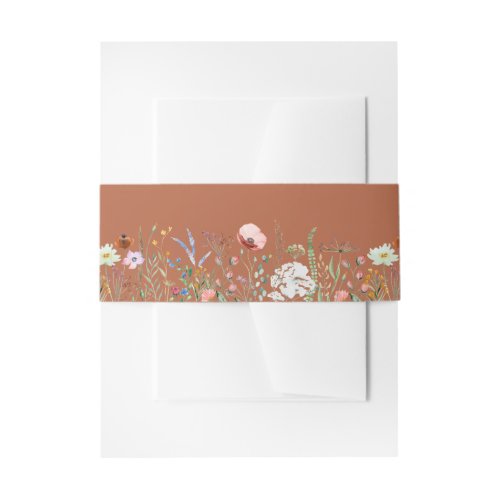 Terracotta Wildflower Meadow Invitation Belly Band