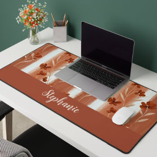 Terracotta Wildflower Monogram Desk Mat