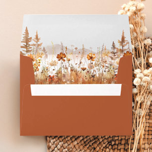 Terracotta Wildflower Mountain Liner & Addressed  Envelope