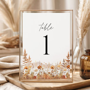 Terracotta Wildflower Mountain Table Numbers